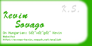 kevin sovago business card